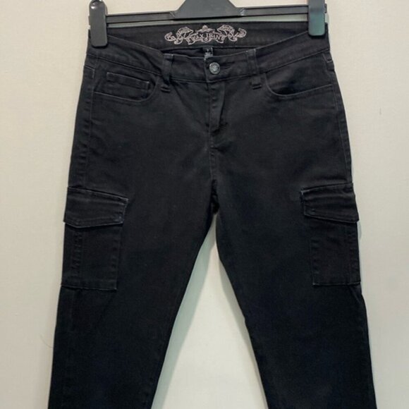 WAX Jean Black Cargo Skinny Jeans size 7​​​​​​ - Picture 3 of 12